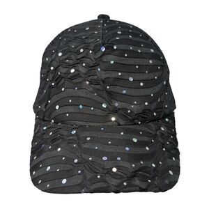 Something Special LA Snapback Trucker Hat Black OS Adjustable Sequin Mesh Back